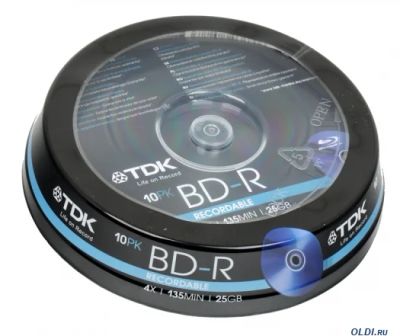 Лот: 5054960. Фото: 1. Диск Blu-Ray TDK BD-R 25Gb. CD, DVD, BluRay