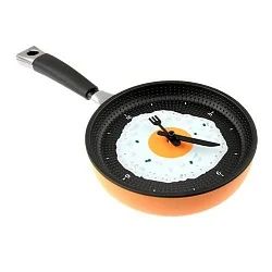 Лот: 3595648. Фото: 1. Часы - сковородка Оранжевая. Часы настенные, настольные