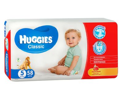 Лот: 14336659. Фото: 1. Huggies Classic 5(58шт) 11-25кг... Детская гигиена