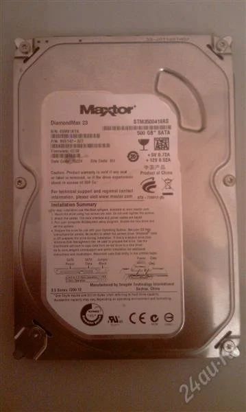 Лот: 785502. Фото: 1. Жесткий диск SATA-II 500Gb Maxtor... Жёсткие диски (HDD)