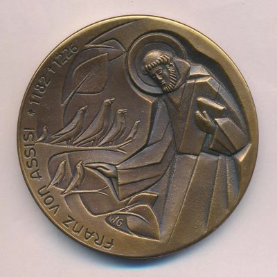 Лот: 15200396. Фото: 1. Германия 1982 Италия медаль Ассизи... Сувенирные