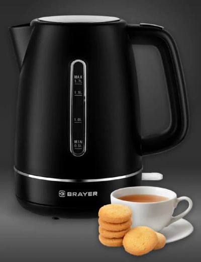 Лот: 25127067. Фото: 1. Чайник Brayer BR6103BK, 1,7 л... Чайники, кофемашины, кулеры