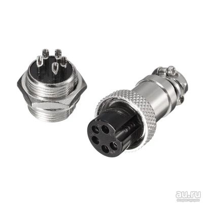 Лот: 16209982. Фото: 1. Разъём авиационный GX16 5pin. Разъёмы