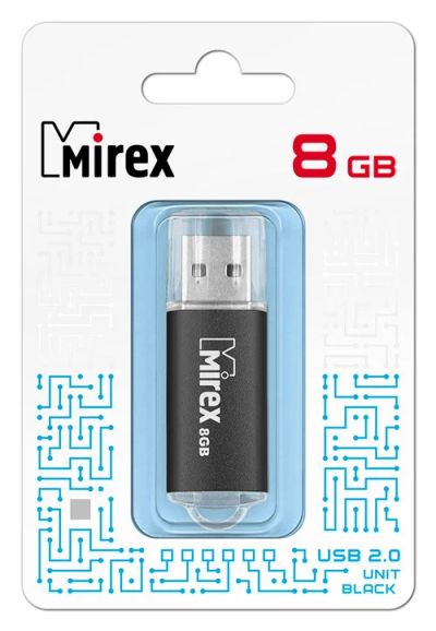 Лот: 16172769. Фото: 1. USB 8 Gb Mirex Unit black USB... USB-флеш карты