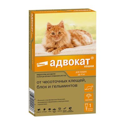 Лот: 21788112. Фото: 1. Адвокат, для кошек весом до 4... Косметика для животных