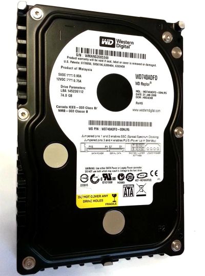 Лот: 3010339. Фото: 1. Жёсткий диск 3.5'' SATA 74Gb 10000RPM... Жёсткие диски (HDD)