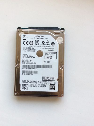 Лот: 12296459. Фото: 1. HDD2.5" Hitachi HTS54575A9E384... Жёсткие диски (HDD)
