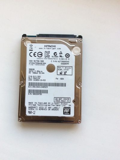 Лот: 12296459. Фото: 1. HDD2.5" Hitachi HTS54575A9E384... Жёсткие диски