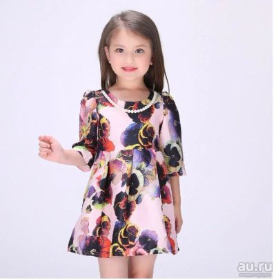 Лот: 8630968. Фото: 1. Арт 1273.Платье девочкам+бусы... Платья, сарафаны