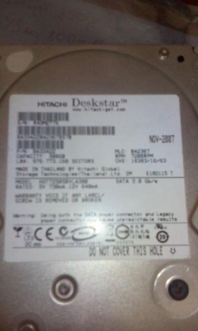 Лот: 11018114. Фото: 1. Жёсткий диск "Hitachi" HDD. Жёсткие диски (HDD)