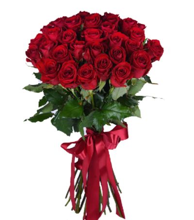 Лот: 14478920. Фото: 1. Букет из свежих 25 красных роз... Свежие цветы