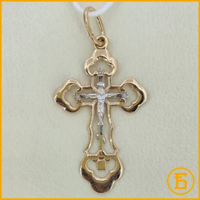 Лот: 11382774. Фото: 1. Золотое крест 585 пробы. Вес 0... Кулоны, подвески