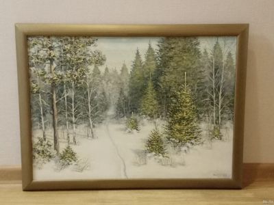 Лот: 13784885. Фото: 1. Картина "Зима в лесу" В.И. Мамичев... Картины, гравюры