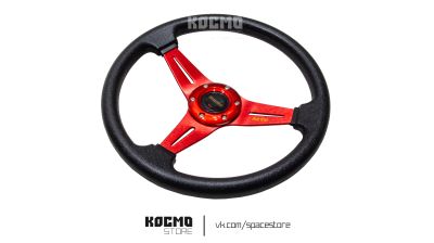 Лот: 20574775. Фото: 1. Руль MOMO П/У малый вылет красный. Другое (автозапчасти)
