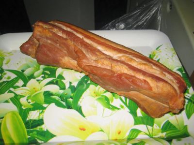 Лот: 10036621. Фото: 1. Мясо ворено копченое Грудинка. Мясо, птица, яйцо