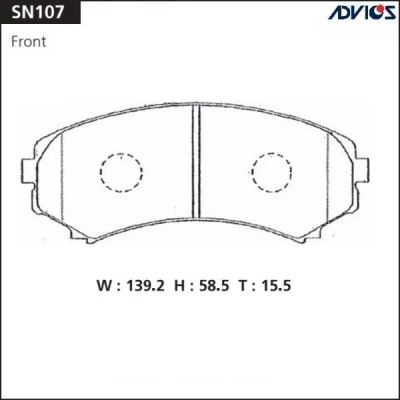 Лот: 17646480. Фото: 1. Тормозные колодки SN107 ADVICS... Тормозная система