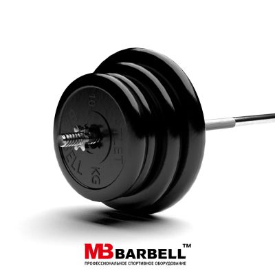 Лот: 22395175. Фото: 1. Штанга обрезиненная MB Barbell... Штанги, блины