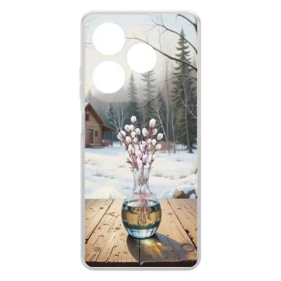 Лот: 25134762. Фото: 1. Чехол Krutoff Clear Case "Верба... Чехлы, бамперы