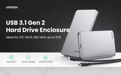 Лот: 21506903. Фото: 1. Корпус для HDD UGREEN 2.5'' SATA... Корпуса, блоки питания