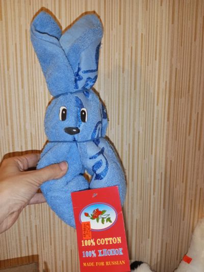 Лот: 10834410. Фото: 1. полотенце кролик заяц новое 100... Полотенца