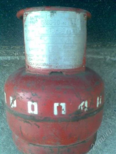 Лот: 1966190. Фото: 1. Газовый баллон на 5 литров. Баллоны, газ в баллонах