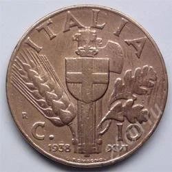 Лот: 149274. Фото: 1. Италия. 10 чентезимо 1938г. Европа