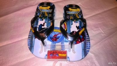 Лот: 8050266. Фото: 1. сланцы "spider - man" стелька-22... Шлепанцы, сланцы
