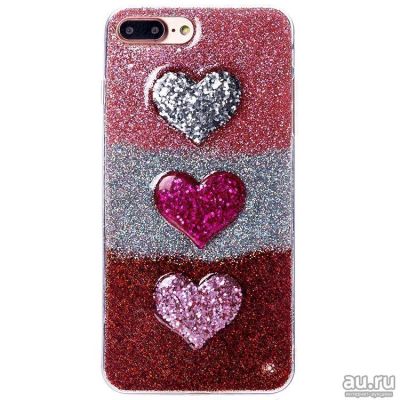 Лот: 12993333. Фото: 1. Чехол iPhone 7/ 8 Силикон Блестки... Чехлы, бамперы
