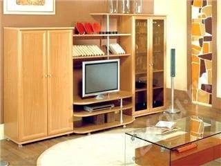 Лот: 354626. Фото: 1. стенка (горка) цвет бук. Гостиные, стенки, горки