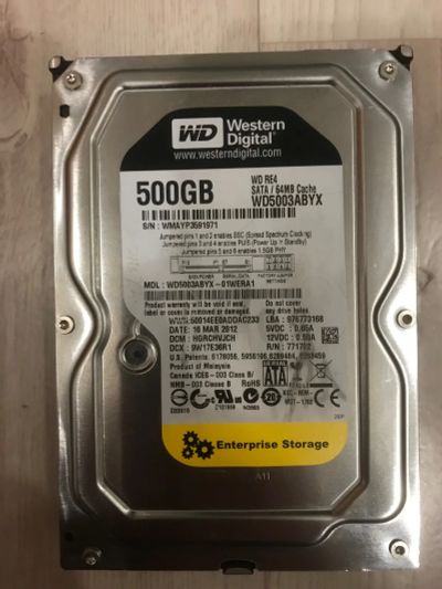 Лот: 18735310. Фото: 1. Жёсткий диск western digital 500gb. Жёсткие диски (HDD)