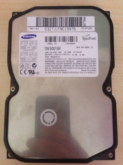 Лот: 9528055. Фото: 1. HDD Samsung SV1021H 10,2Gb IDE. Жёсткие диски (HDD)