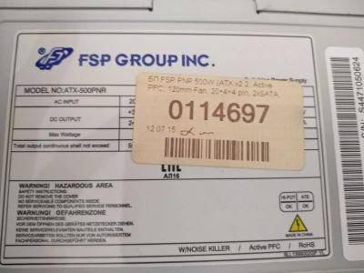 Лот: 14762463. Фото: 1. Блок питания FSP 500w active fpc. Корпуса, блоки питания