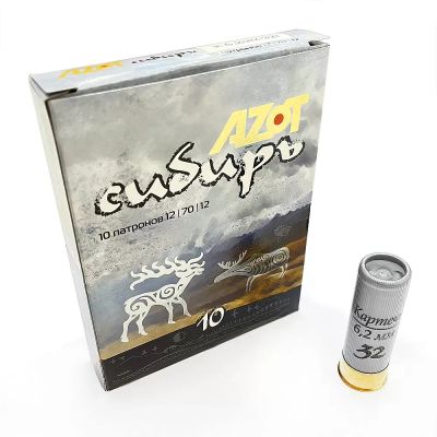 Лот: 21292937. Фото: 1. Патрон 12x70 (АЗОТ) "Сибирь" Картечь... Патроны