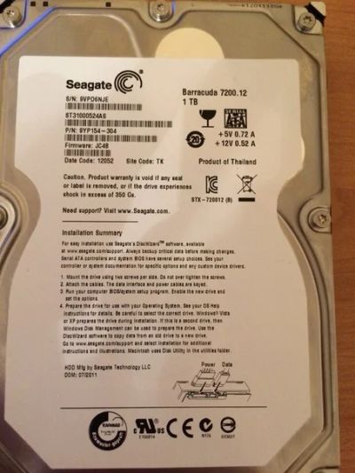 Лот: 5044677. Фото: 1. Жесткий диск 1Tb SATA-II Seagate... Жёсткие диски (HDD)