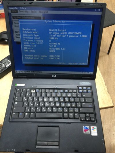 Лот: 9431879. Фото: 1. рабочий ноутбук HP Compaq nx6110... Ноутбуки