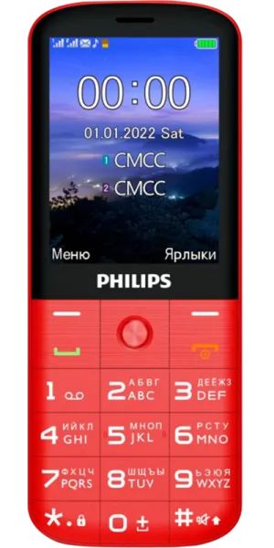 Лот: 22221638. Фото: 1. Телефон Philips Xenium E227 Красный. Кнопочные мобильные телефоны