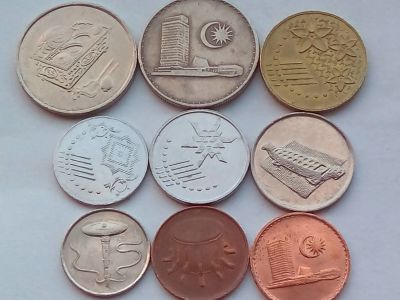 Лот: 19245063. Фото: 1. Набор монет Малайзии, 9 шт. разные... Наборы монет