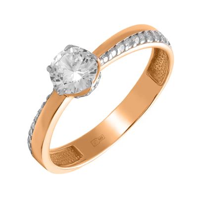 Лот: 23846303. Фото: 1. Кольцо TALANT из золота с фианитами. Кольца, перстни