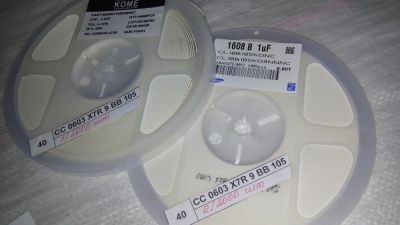 Лот: 9404888. Фото: 1. CC 0603 KR X7R 9 BB 105 конденсатор... Конденсаторы
