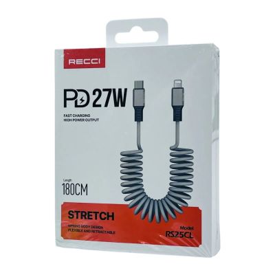 Лот: 25794906. Фото: 1. Кабель RECCI STRECH TYPE-C->LIGHTNING... Дата-кабели, переходники