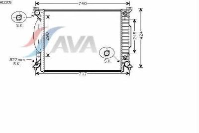 Лот: 10137534. Фото: 1. Радиатор AUDI A6 A4 (AVA AI2205... Двигатель и элементы двигателя