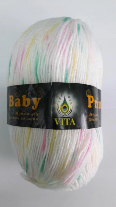 Лот: 7970051. Фото: 1. Пряжа Beby Print состав 100% акрила... Ткани, нитки, пряжа