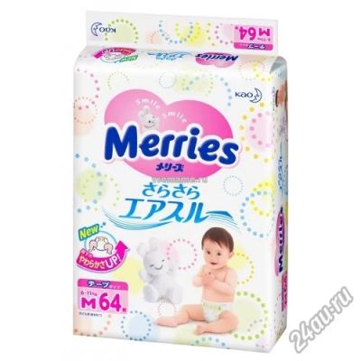 Лот: 6374102. Фото: 1. Японские подгузники Merries M... Детская гигиена