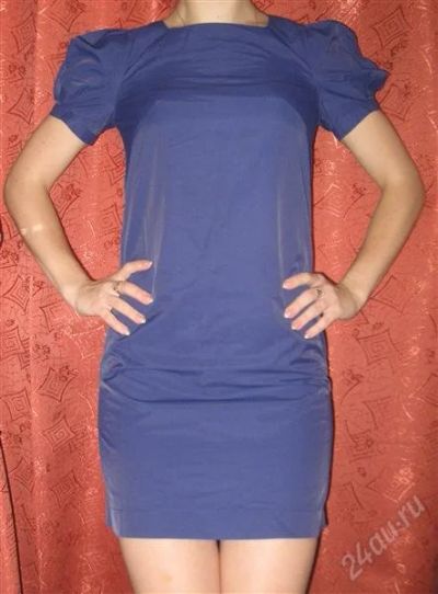 Лот: 2092101. Фото: 1. 300 рублей! стильное синее платье... Платья