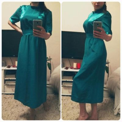 Лот: 7534346. Фото: 1. Бирюзовое платье рр 46. Платья