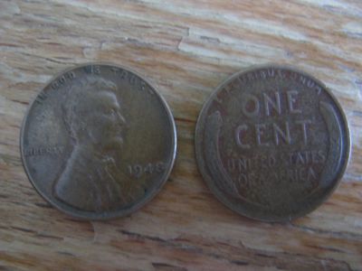 Лот: 15078271. Фото: 1. США 1 цент 1948 года. Старый тип... Америка