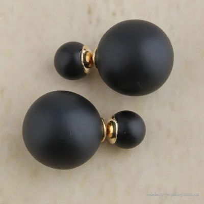Лот: 6945443. Фото: 1. Пусеты матовые черные. Серьги, каффы