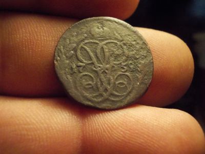 Лот: 12367766. Фото: 1. RRR! Редкая денга 1759 года... Россия до 1917 года