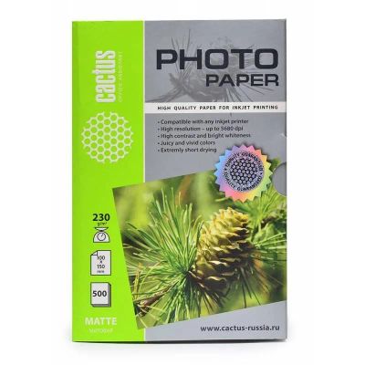Лот: 25010712. Фото: 1. Бумага Cactus 230 г/м2, 10х15... Бумага