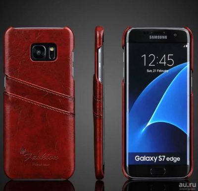 Лот: 9534456. Фото: 1. Samsung Galaxy S7 Edge чехол кожаный... Чехлы, бамперы